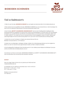 BioBoden schenken für Neumitglieder